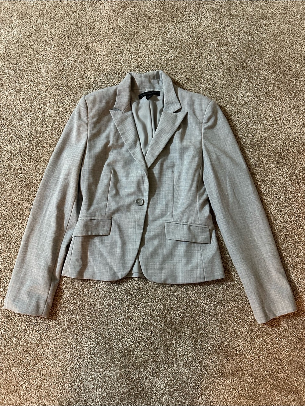 Express Women's Light Gray Single-Button Blazer